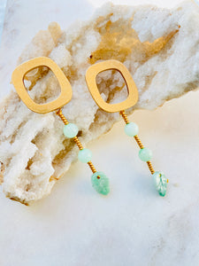 Jade Gold Earrings