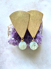 Load image into Gallery viewer, Jade brass earrings