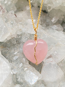 Rose Quartz Goldfilled Necklace by Full Moon Designs.