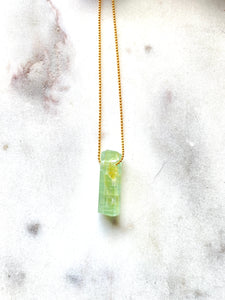 Natural Green Aquamarine Goldfilled necklace