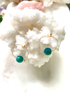 Chrysocolla Goldfilled Hoops.