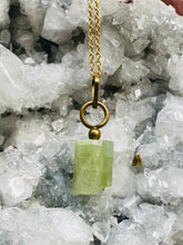 Load image into Gallery viewer, Green Aquamarine Brass Necklace by Full Moon Designs