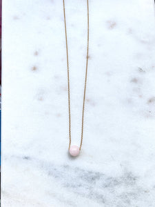 Rose Quartz Goldfilled Necklace. hand made by Full Moon Designs.