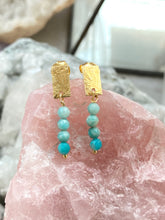 Load image into Gallery viewer, Amazonite Gold Earrings by Full Moon Designs 