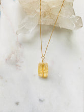 Load image into Gallery viewer, Natural Citrine with gold filled chain. Back view