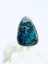 Load image into Gallery viewer, Azurite Sterling Silver Ring - Full Moon Designs