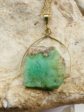 Load image into Gallery viewer, Chrysoprase Gold on Silver Pendant by full moon designs jewellery  necklace