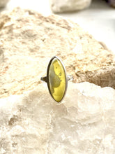 Load image into Gallery viewer, Prehnite (yellow) Sterling Silver Ring - Full Moon Designs