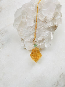Citrine and Aventurine Goldfilled  Necklace