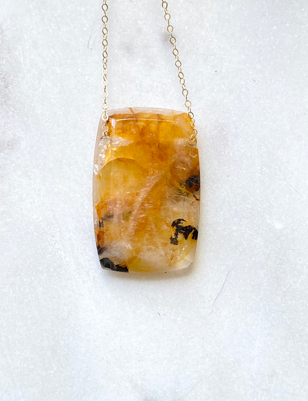 Quartz (Yellow) Goldfilled Necklace