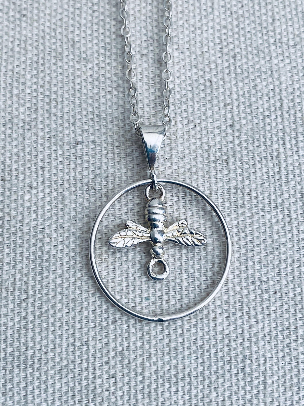 Silver bee Necklace - Full Moon Designs