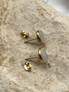 Drusy (White) Gold on Silver Studs - Full Moon Designs