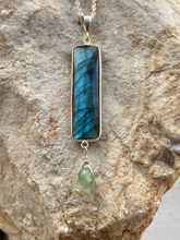 Load image into Gallery viewer, Labradorite with Jade on Sterling Silver Pendant - Full Moon Designs