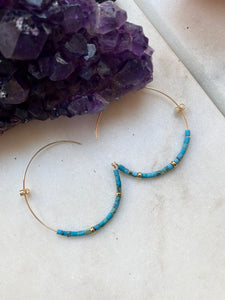 Turquoise Goldfilled Hoops