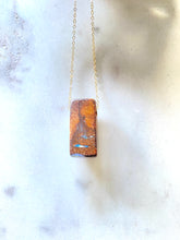 Load image into Gallery viewer, Boulder opal with goldfilled chain. Back view. Handmade by full moon designs.