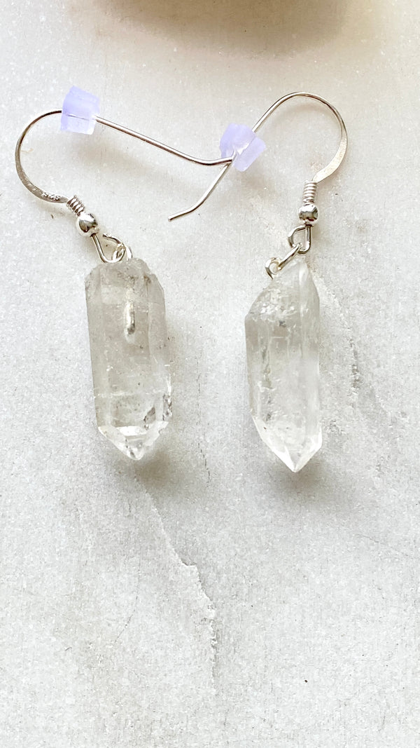 Quartz  Sterling Silver Earrings.