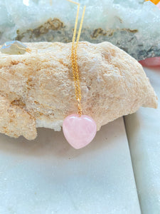 Rose Quartz Goldfilled Necklace by Full Moon Designs.  Back view.