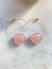 Heart shape Rose Quartz Goldfilled Earrings