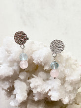 Load image into Gallery viewer, Topaz and Rose Quartz Silver Earrings