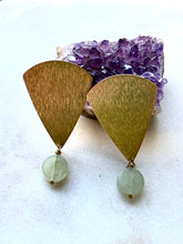 Load image into Gallery viewer, Front Jade Brass earrings