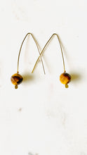 Load image into Gallery viewer, Tigers eye brass earrings by full moon designs