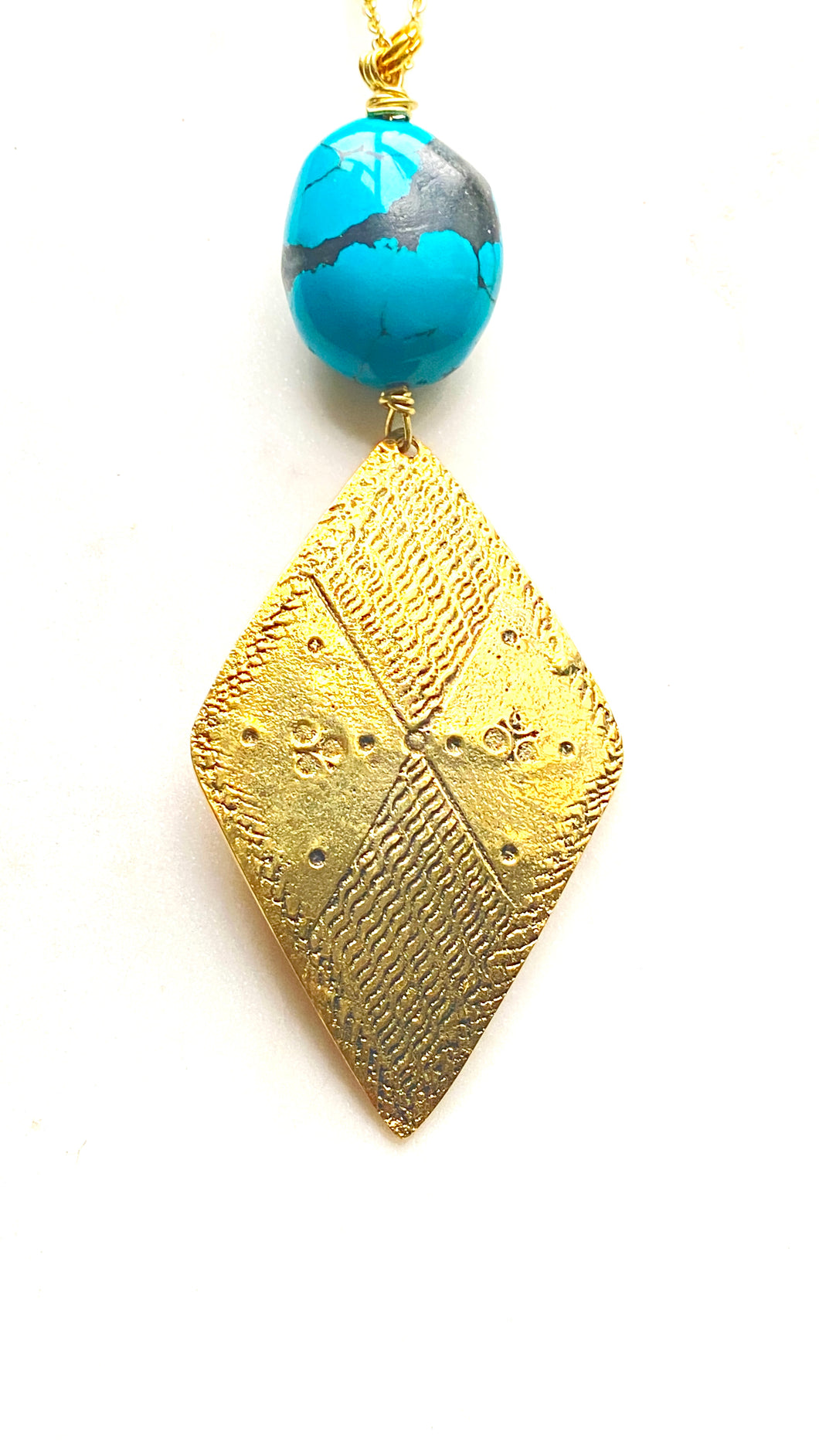 Turquoise and Brass necklace