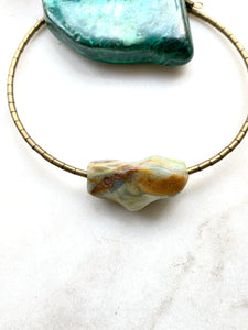 Natural Amazonite choker. Back view. Hand crafted by Full Moon Designs.