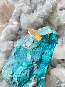 Citrine Silver Ring. By Full Moon Designs. Side view.
