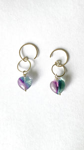 Sterling silver fluorite earrings hand crafted