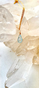 Topaz (Blue) Gold Filled Necklace - Full Moon Designs