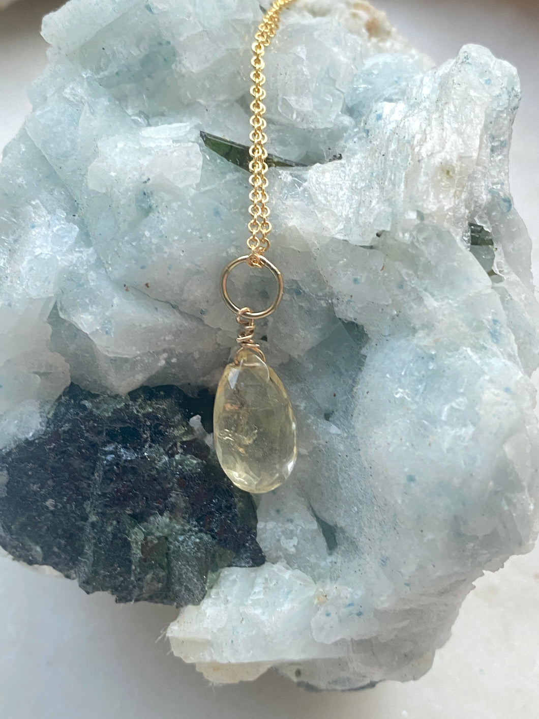 Citrine Goldfilled Necklace by Full Moon Designs. Hand crafted.