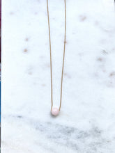 Load image into Gallery viewer, Rose Quartz Goldfilled Necklace. hand made by Full Moon Designs.