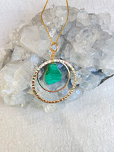 Load image into Gallery viewer, Malachite Goldfilled Necklace. 20&quot; chain.