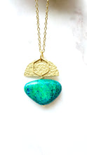 Load image into Gallery viewer, Chrysocolla Brass Necklace