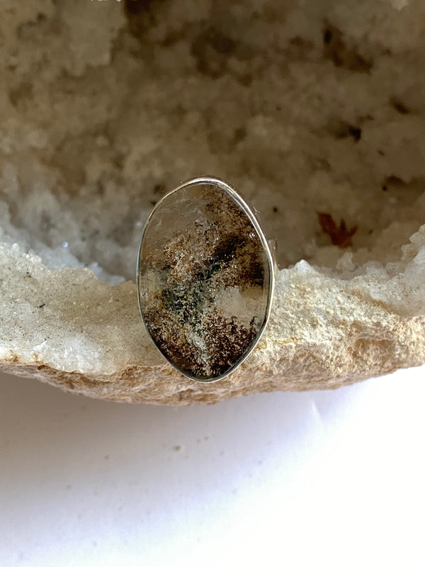 Quartz (Lens) Sterling Silver Ring - Full Moon Designs