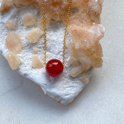 Carnelian Goldfilled Necklace. By Full Moon Designs.