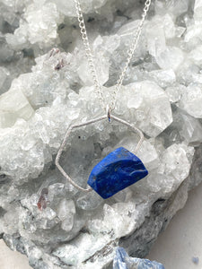 Lapis Lazuli Silver Necklace. By Full Moon Designs.