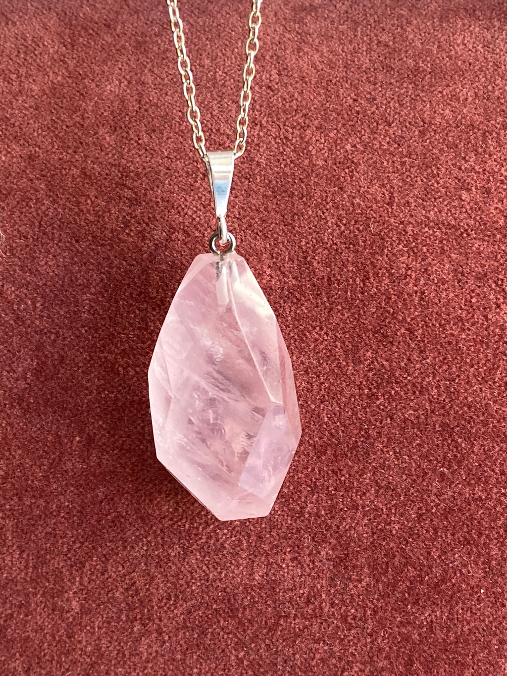 Rose Quartz Sterling Silver Necklace - Full Moon Designs