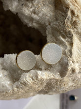Load image into Gallery viewer, Drusy (White) Gold on Silver Studs - Full Moon Designs