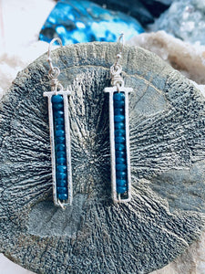 blue agate silver earrings by Full Moon Designs