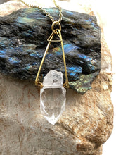 Load image into Gallery viewer, Quartz (Clear) Brass Necklace - Full Moon Designs