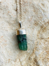 Load image into Gallery viewer, Emerald Silver Necklace by Full Moon Designs. Christmas collection
