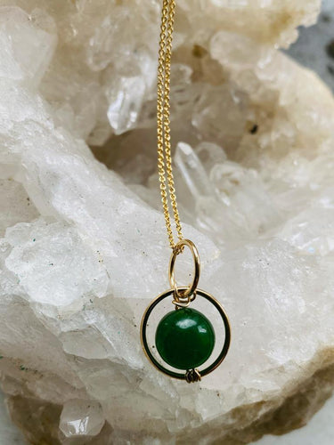 Jade goldfilled necklace by full moon designs