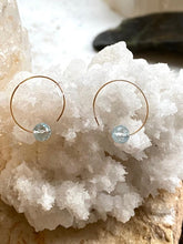 Load image into Gallery viewer, topaz gold hoop earrings by full moon designs handmade jewellery