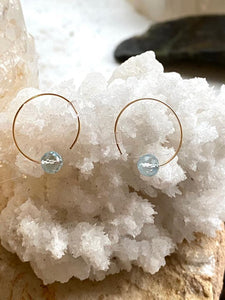 topaz gold hoop earrings by full moon designs handmade jewellery