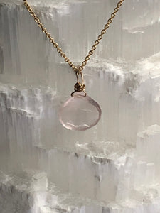 Rose Quartz Gold Filled Necklace - Full Moon Designs