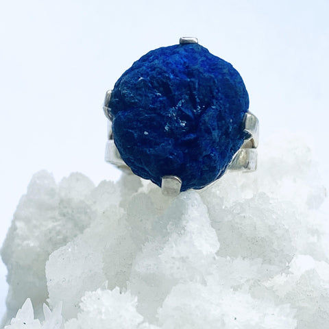 Azurite Sterling Silver Ring - Full Moon Designs