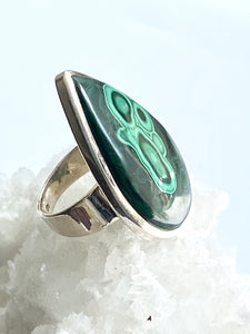 Malachite Sterling Silver Ring - Full Moon Designs