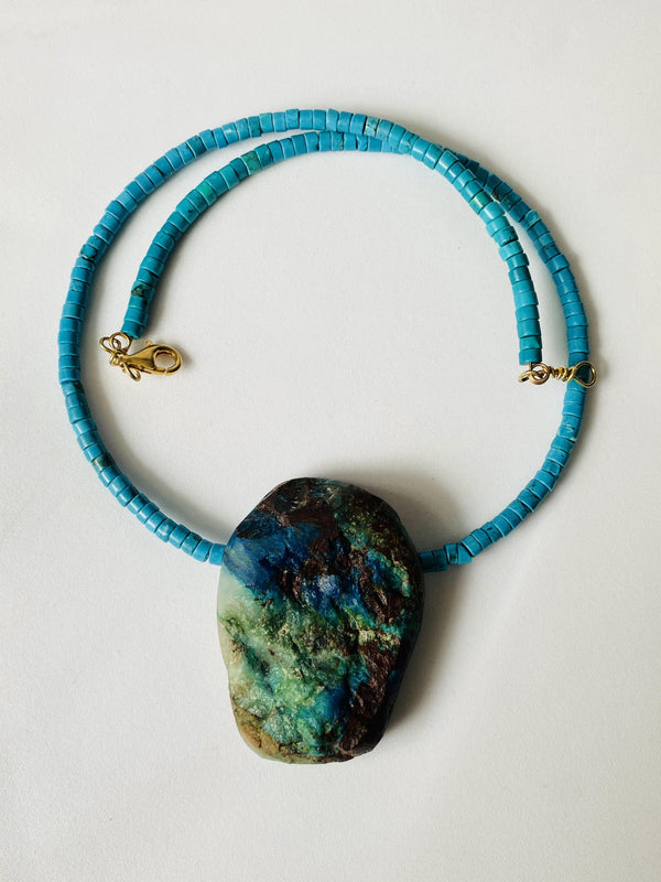 Chrysocolla and Turquoise Necklace - Full Moon Designs