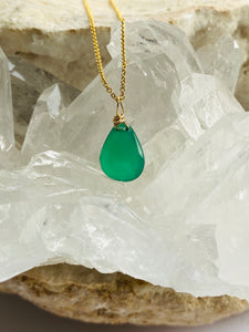 Onyx (Green) Gold Filled Necklace - Full Moon Designs